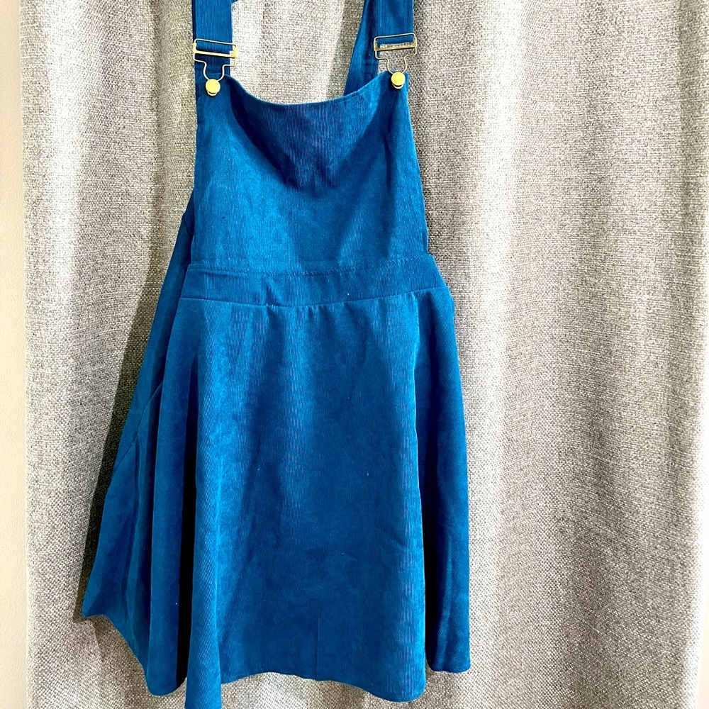 Blue overall dress